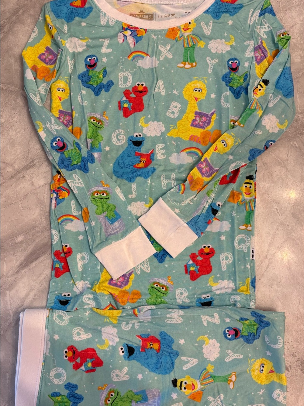 Little Sleepies Light Blue Sesame Street Character Pajama Set